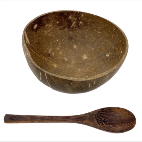 COCONUT BOWLS bowl & spoon set NEW - Picture 4 of 8